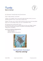 Vorschau - Arbeitsblätter - Turtle - Süße Schildkröte! Malvorlage für den Sommer! - Seite 1
