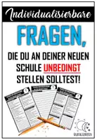Vorschau - Lehrpläne/Lehrermaterial - Individualisierbare Fragen, die du an deiner neuen Schule unbedingt stellen solltest! - Deckblatt