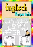 Vorschau - Arbeitsblätter - Englisch Kreuzworträtsel: Körperteile - Deckblatt