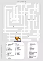 Vorschau - Arbeitsblätter - Englisch Kreuzworträtsel: Unterrichtsfächer - Seite 2