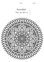Vorschau - Arbeitsblätter - Ausmalbild: Mandala 13, Stillarbeit - Seite 1
