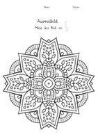 Vorschau - Arbeitsblätter - Ausmalbild: Mandala 14, Stillarbeit - Seite 1