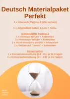 Vorschau - Stundenentwürfe - DAF/DAZ Materialpaket: Perfekt - Übersicht + Konversation, Übungen + Antworten Daf, Daz, Partizip 2, Deutsch, A1, A2, B1, C1 - Deckblatt