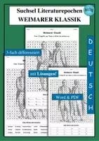 Vorschau - Arbeitsblätter - Suchsel Literaturepoche Weimarer Klassik - PDF & Word - Deckblatt