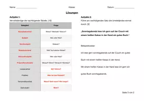 Vorschau - Arbeitsblätter - LK Satzglieder bestimmen (inkl. Lösungen) - Seite 2