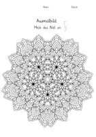Vorschau - Arbeitsblätter - Ausmalbild: Mandala 30, Stillarbeit - Seite 1