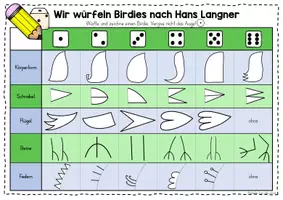 Vorschau - Mal- und Bastelvorlagen - Birdies im Kunstunterricht würfeln und malen (nach Hans Langner) - Kunstprojekt für den Frühling - Seite 2