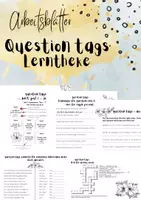 Vorschau - Arbeitsblätter - Question tags: Lerntheke (Beginners) mit Lösungen - Deckblatt