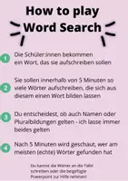 Vorschau - Spiele - 5 minute Word Search auf Englisch - Seite 1