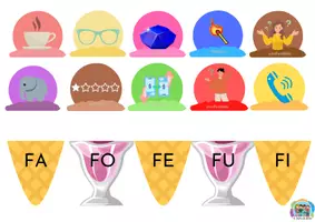 Vista previa - Manualidades / Dibujos para colorear - Palabras con fonema f - página 3