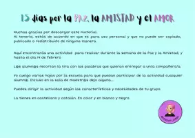 Aperçu - Inclusion - Espagnol : 15 dias por la PAZ, la AMISTAD y el AMOR /15 jours pour la PAIX, l'AMITIÉ et l'AMOUR - Page 1