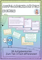 Vista previa - Unidades / Secuencias / Situaciones de Aprendizaje - Aufgabenkarten Nomen (Kartei) - zum Teil 3-fach differenziert - Portada