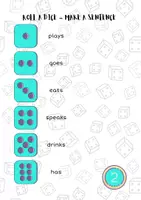 Aperçu - Feuilles d'exercices - Anglais - ROLL A DICE - MAKE A SENTENCE - Page 3