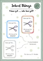 Vorschau - Spiele - I have got, who has got - School Things (3 Versionen) - Deckblatt