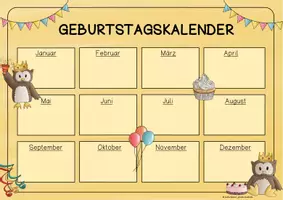 Vorschau - Poster - Eulenklasse - Geburtstagskalender / Geburtstagsübersicht - Seite 2