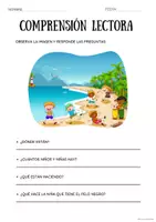 Vista previa - Hojas de trabajo - Comprensión lectora a partir de una imagen - página 1