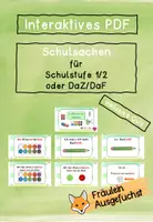 Vorschau - Interaktives Material - Interaktives PDF "Schulsachen" mit Quiz - Deckblatt
