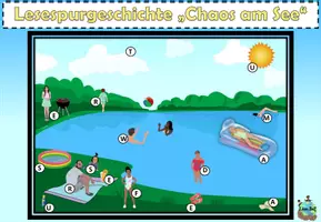 Vorschau - Arbeitsblätter - Lesespurgeschichte mit offenem Ende "Chaos am See" Level 4 DaZ / Deutsch - Seite 3