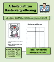 Vorschau - Arbeitsblätter - KUNST: Arbeitsblatt zur Rastervergrößerung (Pages/PDF/Word) - Deckblatt