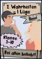 Vorschau - Spiele - Zwei Wahrheiten und eine Lüge - mit Tipps und Beispielen - Wahrheit oder Lüge? - Kennenlernspiel, Spiel zum Schuljahresanfang - Deckblatt