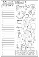 Vista previa - Hojas de trabajo - SCHOOL THINGS - Vocabulary work (3-times differentiated) - página 3