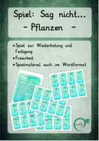 Vorschau - Spiele - Spiel "Sag nicht..." zum Thema Pflanzen - Deckblatt