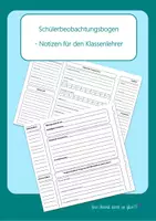 Vorschau - Lehrpläne/Lehrermaterial - Übersicht zur Schülerbeobachtung Lehrernotizen für Klassenlehrer - Deckblatt