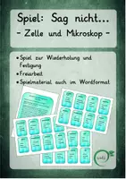 Vorschau - Spiele - Spiel "Sag nicht..." zum Thema Zelle und Mikroskop - Deckblatt