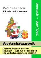 Vorschau - Arbeitsblätter - Weihnachten - Wortschatz - Farben - Präpositionen - DaF - Freiarbeit: Wörter suchen - Weihnachtsbaum ausmalen - Deckblatt