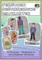 Vista previa - Decoración del aula - Personenbeschreibung Bildkarten/Descripción personal - Portada