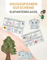 Vorschau - Bildkarten - Hausaufgabengutscheine - Elefantenklasse / Belohnung - Deckblatt