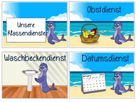 Vorschau - Präsentationen/Tafelbilder - Klassendienste Seehund Seehundklasse #Klassentier - Seite 1
