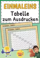Vorschau - Arbeitsblätter - Mathe Kleines Einmaleins Tabelle Multiplikation Grundschule - Deckblatt