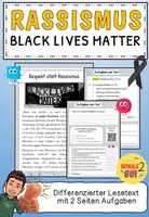 Vorschau - Unterrichtsreihen - Materialpaket Rassismus Black lives Matter Poster + Lesetext - Deckblatt