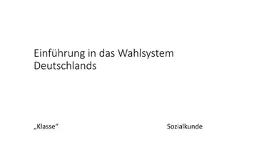 Vorschau - Stundenentwürfe - Unterrichtsentwurf Stationenlernen Grundlagen des Wahlsystems - Deckblatt