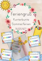 Vorschau - Anderer Materialtyp - Feriengruß "Kunterbunte Sommerferien" Kreide - Deckblatt