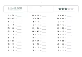 Vorschau - Arbeitsblätter - Klasse 4: Grundrechenarten (Zahlenraum bis 2000) Level 3 - Seite 1