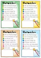 Vorschau - Mal- und Bastelvorlagen - Mutmacher Geschenke - passt zu Mini Schokolinsen - Seite 1