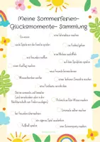 Vorschau - Arbeitsblätter - Sommerferien Glücksmomente Sammlung - Seite 1
