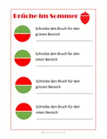 Vorschau - Arbeitsblätter - Brüche im Sommer - Grundlagen Bruchrechnung - Hälfte / Viertel / Drittel - Seite 2