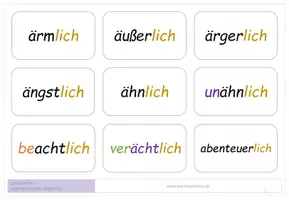 Vorschau - Fördermaterial/Inklusion - Lesetraining: Wortbausteine Adjektive - Lesekarten - Seite 2