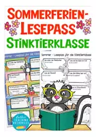 Vorschau - Aufgabenkarten - Sommerferien - Lesepass - Stinktierklasse - Deckblatt