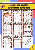 Vista previa - Hojas de trabajo - Colours and numbers Superheroes worksheets - Portada