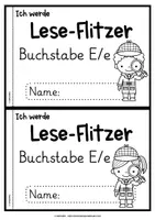 Vorschau - Arbeitsblätter - Lese-Flitzer | Buchstabe E/e | Lesetempo-Training | Grundschrift - Seite 1