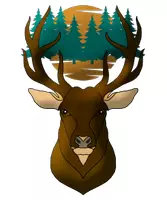 Vorschau - Mal- und Bastelvorlagen - Hirsch (Bildkarte, Poster Malen & Zeichnen, Malvorlagen, Tiere Kunst) - Deckblatt