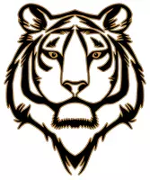 Vorschau - Mal- und Bastelvorlagen - Tiger Raubtier (Bildkarte, Poster Malen & Zeichnen, Malvorlagen, Tiere Kunst) - Deckblatt