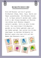 Vorschau - Bildkarten - Monster mit Quatschnamen ihrem Reimwort zuordnen - Deckblatt