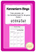 Vorschau - Arbeitsblätter - Kennenlernbingo/Kennlernbingo/Kennenlernspiel - Finde jemanden, der ... - Deckblatt
