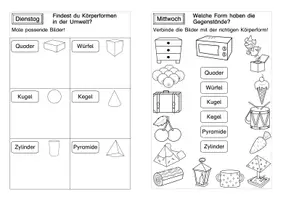 Vorschau - Arbeitsblätter - Wochenhausaufgabe Körperformen Mathematik - Seite 2