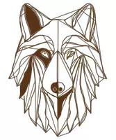 Vorschau - Mal- und Bastelvorlagen - Abstrakter Wolf (Bildkarte, Poster Malen & Zeichnen, Malvorlagen, Tiere Kunst) - Deckblatt